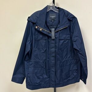 Plus size navy Talbots rain jacket